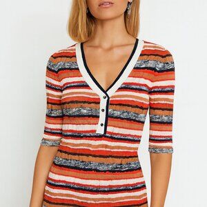 NWOT Autumn Cashmere Ribbed Striped Cotton Top, S